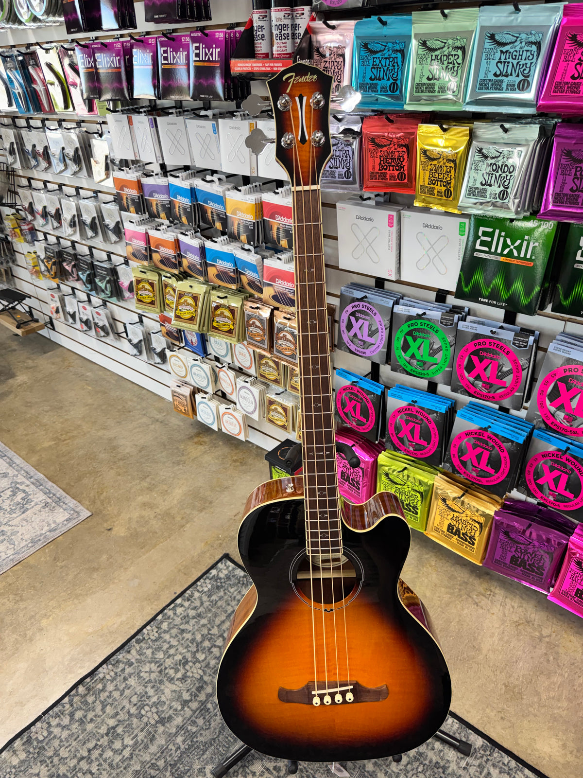 Fender FA-450CE 4-String Maple / Mahogany Acoustic Bass- 3-Tone Sunburst