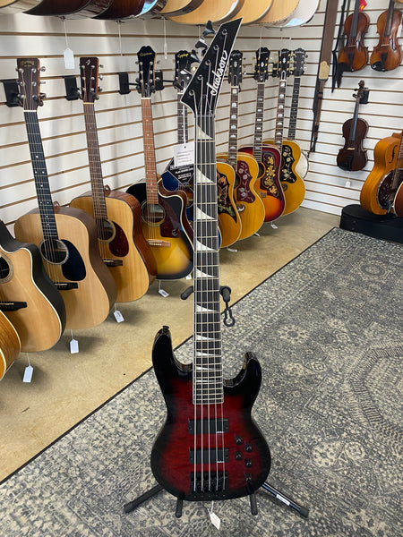 Jackson JS Series JS3VQ 5-String Concert Bass with Amaranth Fretboard - Transparent Red Burst