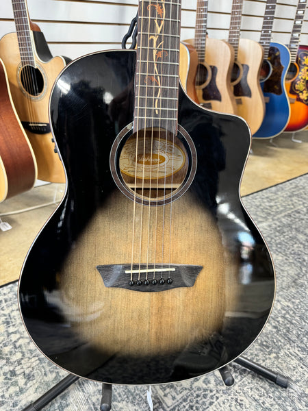 Washburn BTS9VCECH Acoustic Electric Guitar - Charcoal Burst