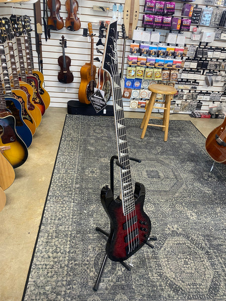 Jackson JS Series JS3VQ 5-String Concert Bass with Amaranth Fretboard - Transparent Red Burst