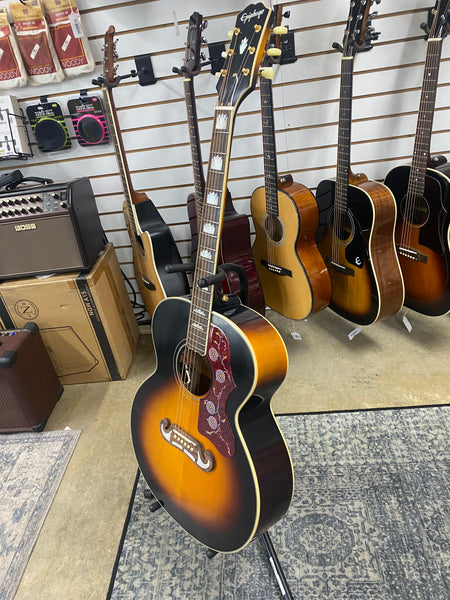 Epiphone J-200 Acoustic Electric Guitar - Aged Vintage Sunburst Gloss
