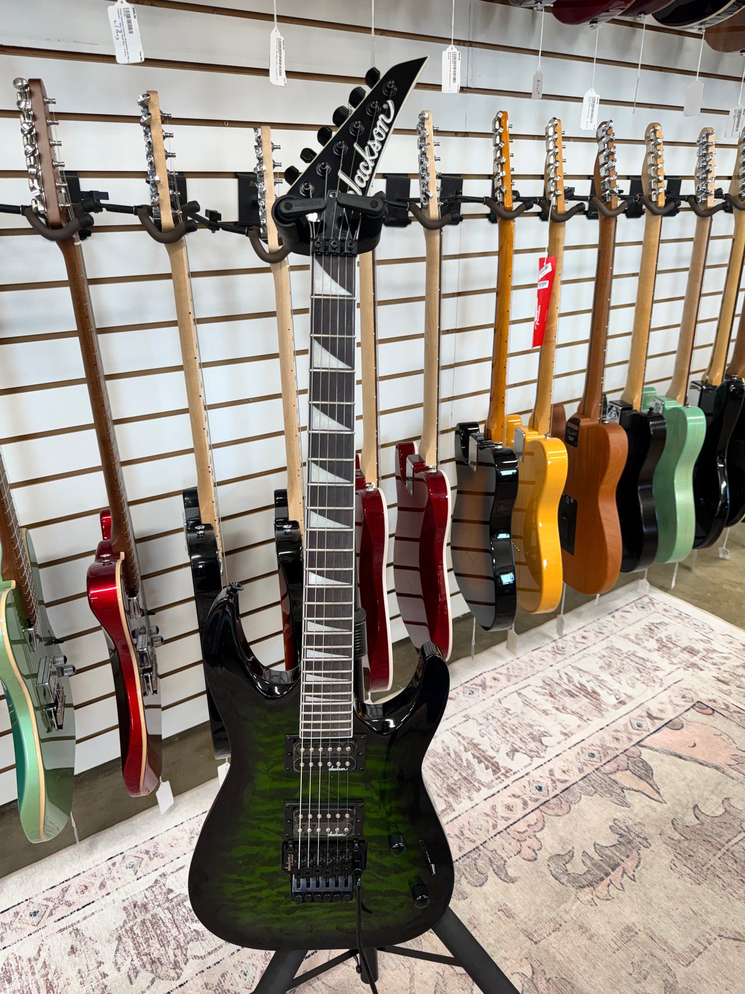 Jackson JS Series JS32Q DKA Dinky Archtop with Amaranth Fretboard - Transparent Green