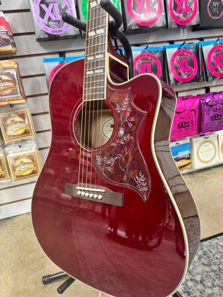 Epiphone Hummingbird Studio EC Limited Edition - Wine Red