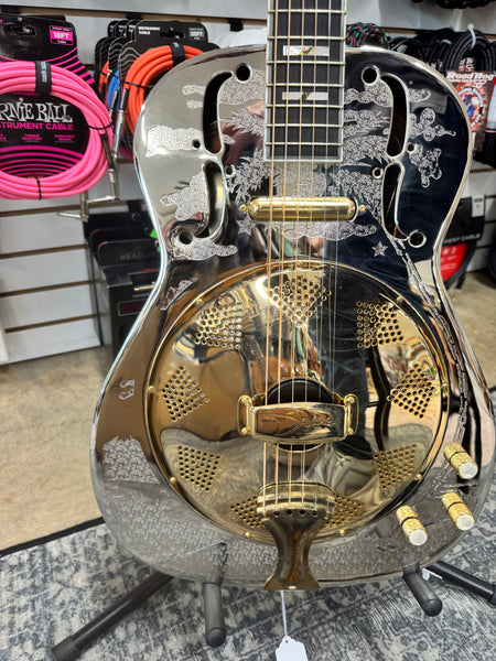 Dean RESCG Folk Series Thin Body Resonator with Electronics - Chrome/Gold