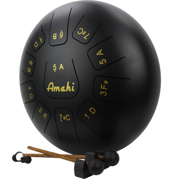 Amahi KLG12-BK 12″ Steel Tongue Drum - Black