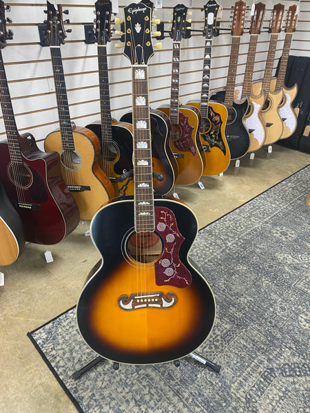 Epiphone J-200 Acoustic Electric Guitar - Aged Vintage Sunburst Gloss