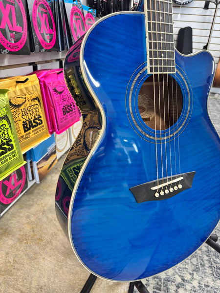 Washburn Festival EA15 - Flame Transparent Blue