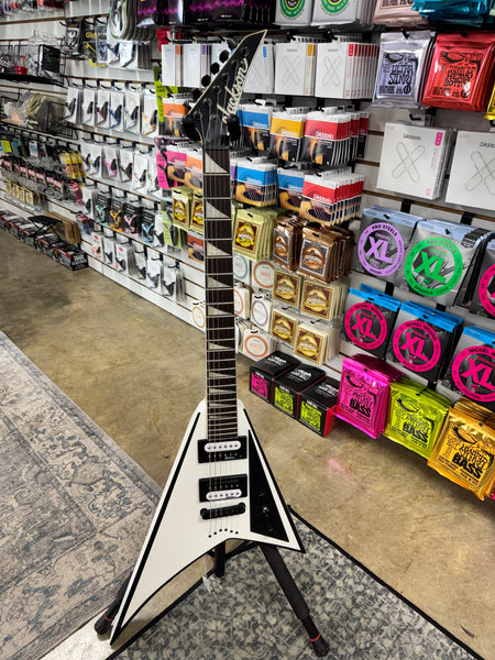 Jackson JS Series JS32T Rhoads with Amaranth Fretboard - White with Black Bevels