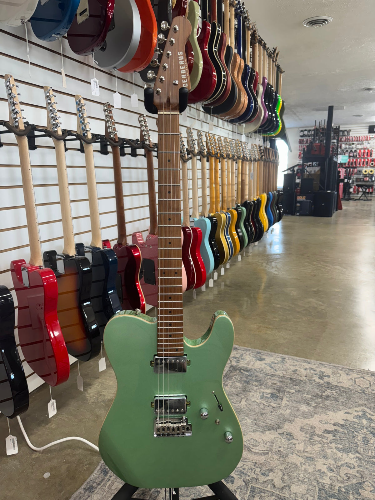 Cerberus Hermes 6VT Electric Guitar - Green Sparkle - B Stock