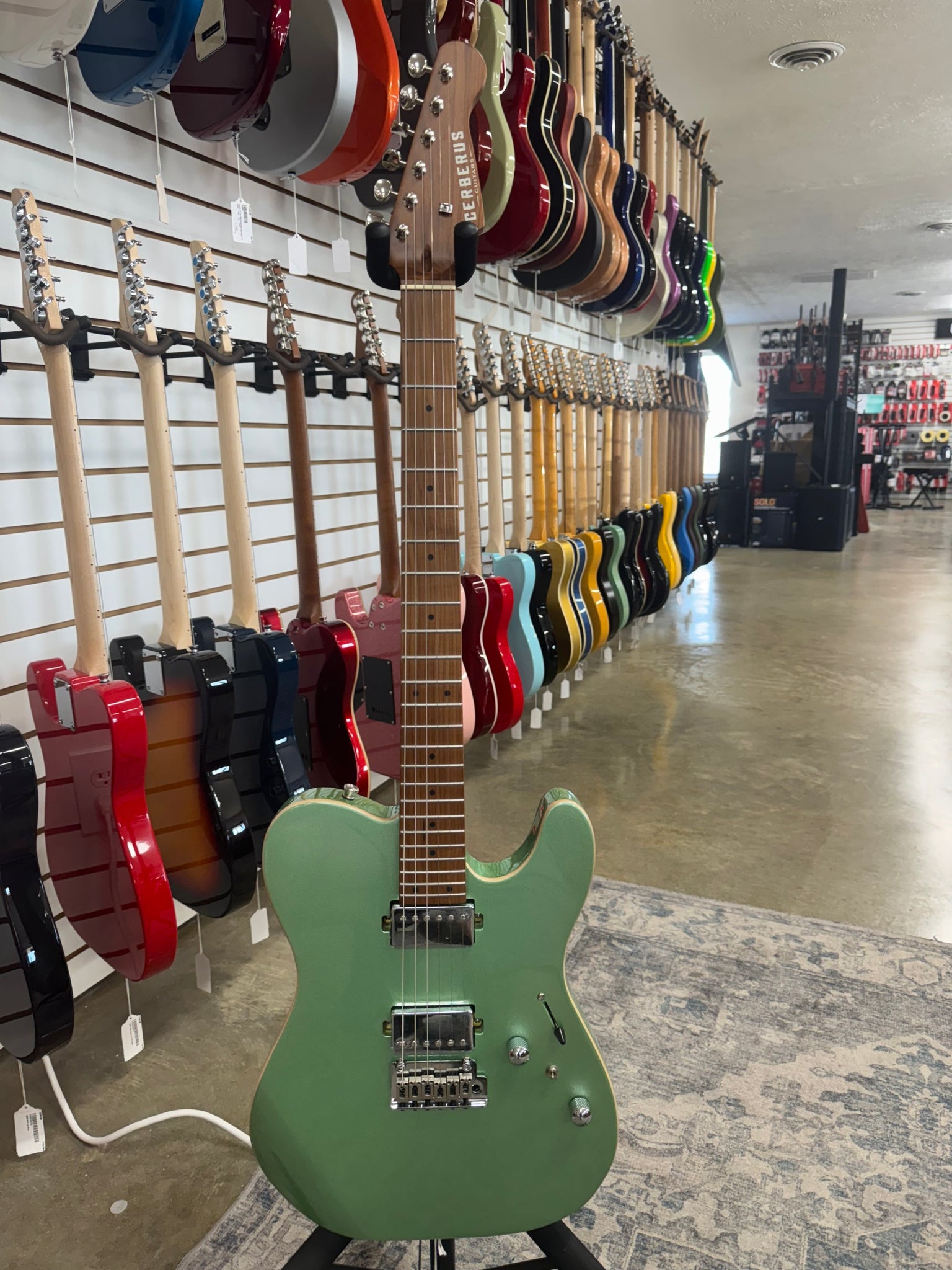 Cerberus Hermes 6VT Electric Guitar - Green Sparkle - B Stock