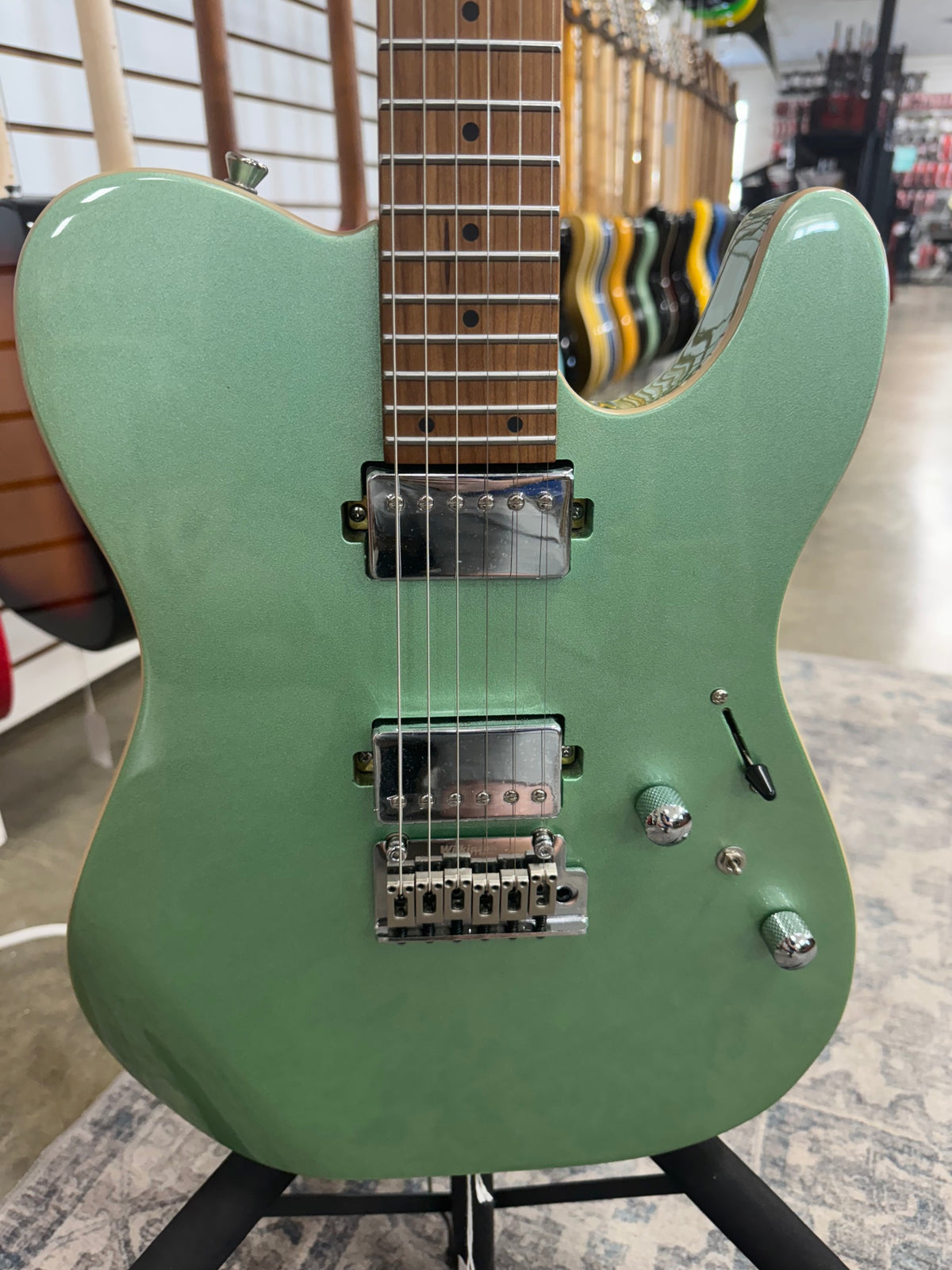 Cerberus Hermes 6VT Electric Guitar - Green Sparkle - B Stock