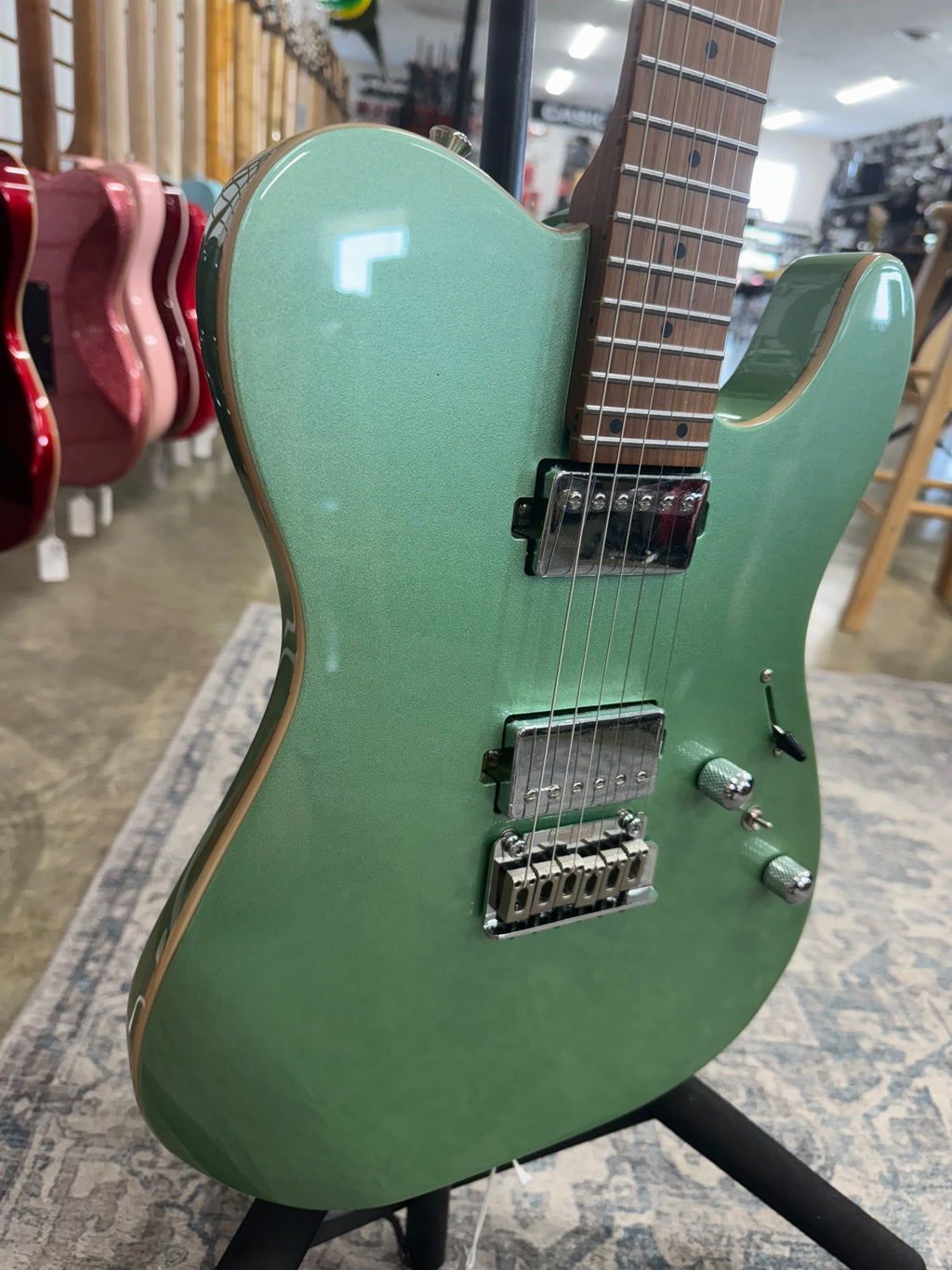Cerberus Hermes 6VT Electric Guitar - Green Sparkle - B Stock