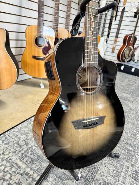 Washburn BTS9VCECH Acoustic Electric Guitar - Charcoal Burst