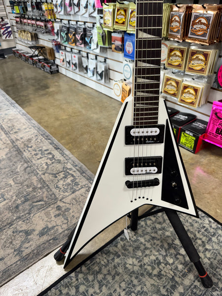 Jackson JS Series JS32T Rhoads with Amaranth Fretboard - White with Black Bevels