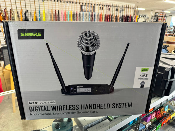 Shure GLXD24+/SM58 Hand Held Wireless Microphone - Z3 Band - Black - Used