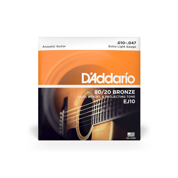 D’Addario EJ10 Extra Light 80/20 Bronze Acoustic Guitar Strings 10-47