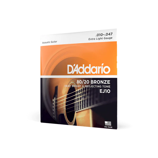 D’Addario EJ10 Extra Light 80/20 Bronze Acoustic Guitar Strings 10-47