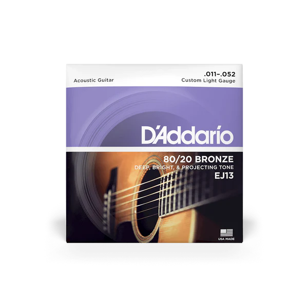 D’Addario EJ13 Custom Light 80/20 Bronze Acoustic Guitar Strings 11-52