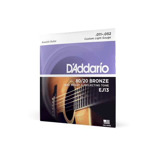 D’Addario EJ13 Custom Light 80/20 Bronze Acoustic Guitar Strings 11-52