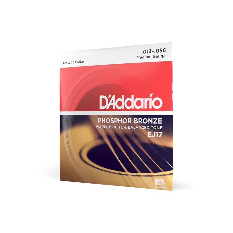 D'Addario EJ17 Phosphor Bronze Medium Acoustic Guitar Strings, .013 - .056