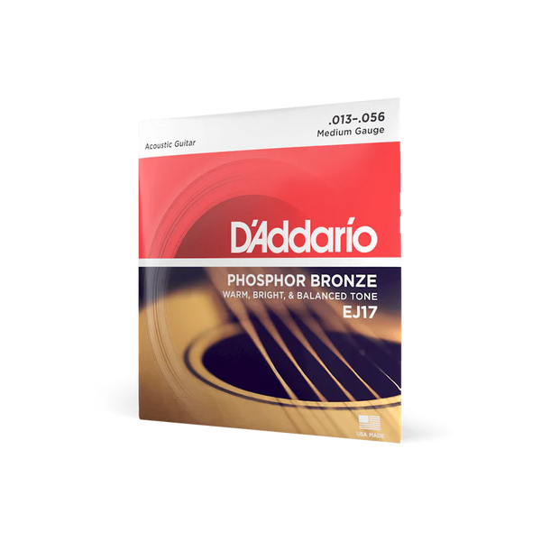 D'Addario EJ17 Phosphor Bronze Medium Acoustic Guitar Strings, .013 - .056