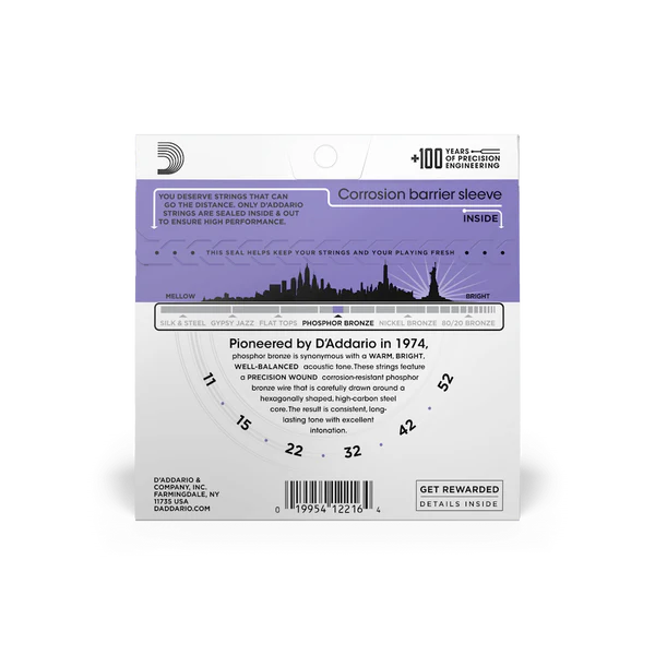 D'Addario EJ26 Phosphor Bronze Acoustic Guitar Strings, Custom Light Gauge Standard