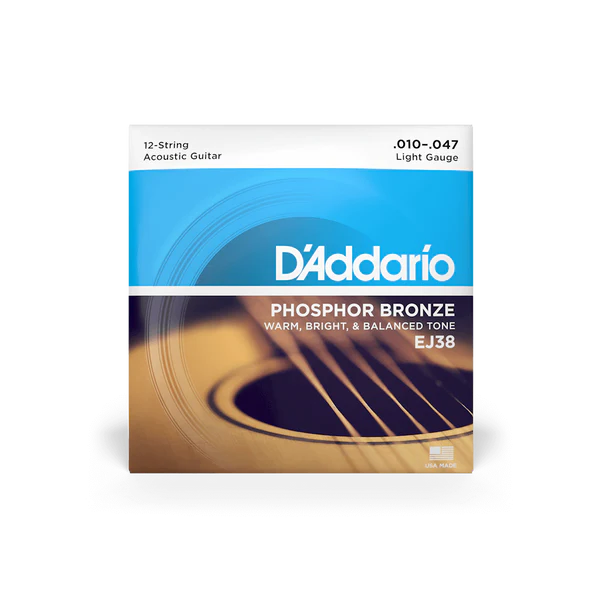 D'Addario EJ38 10-47 Light 12-String Acoustic Guitar Strings