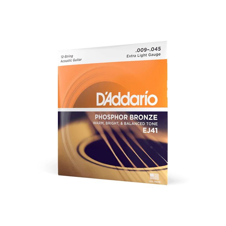 D'Addario EJ41 09-45 Extra Light 12-String Acoustic Guitar Strings