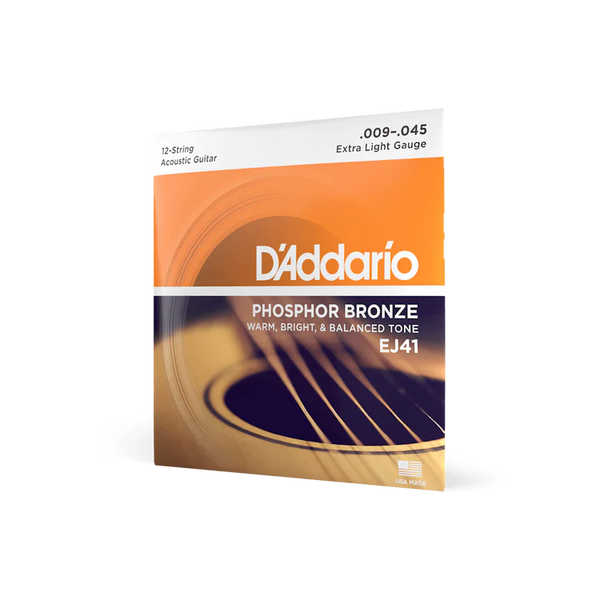D'Addario EJ41 09-45 Extra Light 12-String Acoustic Guitar Strings
