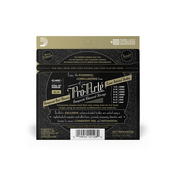 D'Addario EJ45C Pro-Arte Composite Classical Guitar Strings Normal Tension Standard