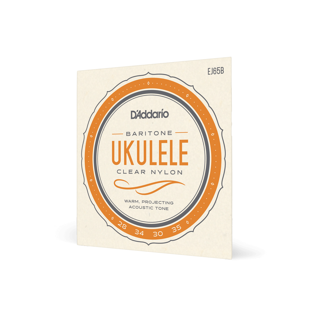 D'Addario EJ65B Baritone Ukulele Nylon Strings - Clear 