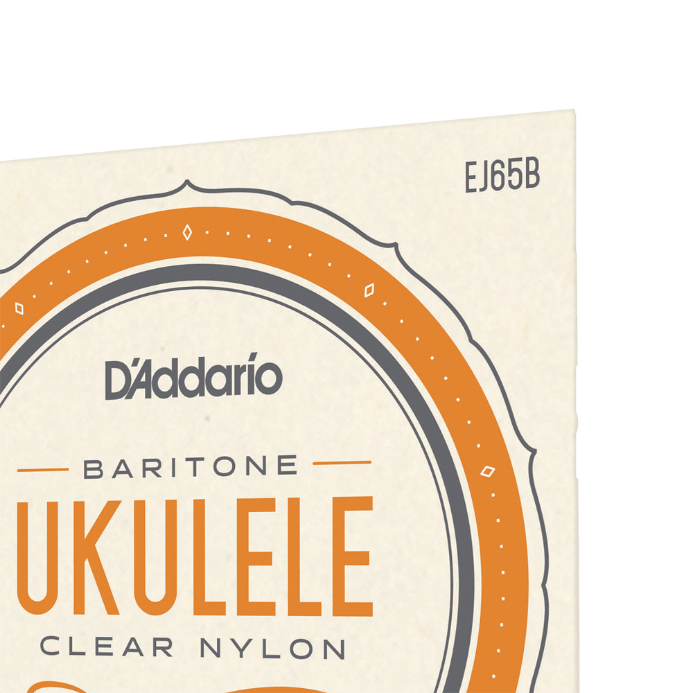 D'Addario EJ65B Baritone Ukulele Nylon Strings - Clear 