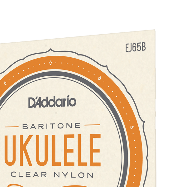 D'Addario EJ65B Baritone Ukulele Nylon Strings - Clear 