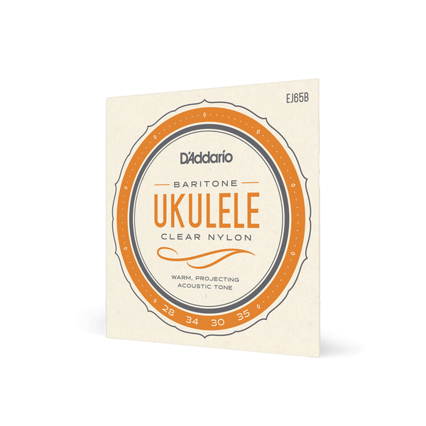 D'Addario EJ65B Baritone Ukulele Nylon Strings - Clear 