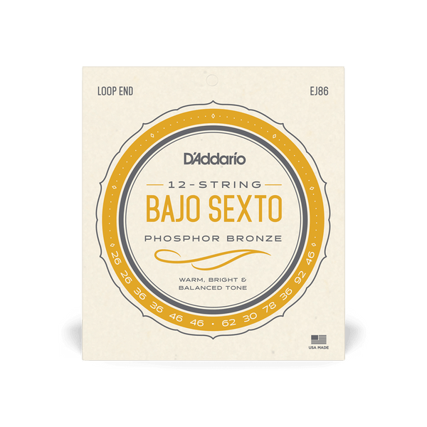 D'Addario EJ86 Bajo Sexto Strings - 12 String Set - Phosphor Bronze