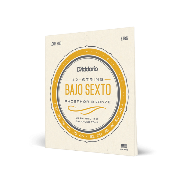 D'Addario EJ86 Bajo Sexto Strings - 12 String Set - Phosphor Bronze