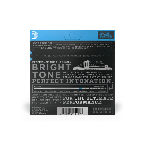 D’Addario EXL110 Regular Light Nickel Wound Electric Guitar Strings 10-46