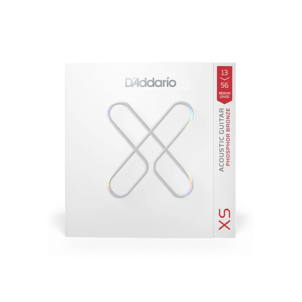 D’Addario XSAPB1356 XS Medium Coated Phosphor Bronze Acoustic Guitar Strings 13-56