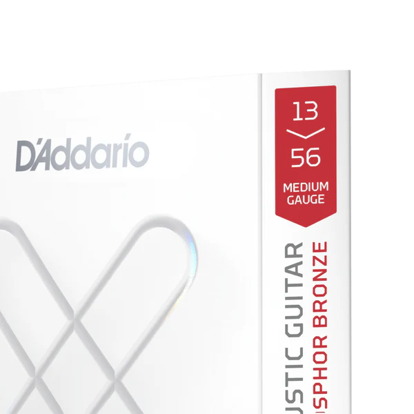 D’Addario XSAPB1356 XS Medium Coated Phosphor Bronze Acoustic Guitar Strings 13-56