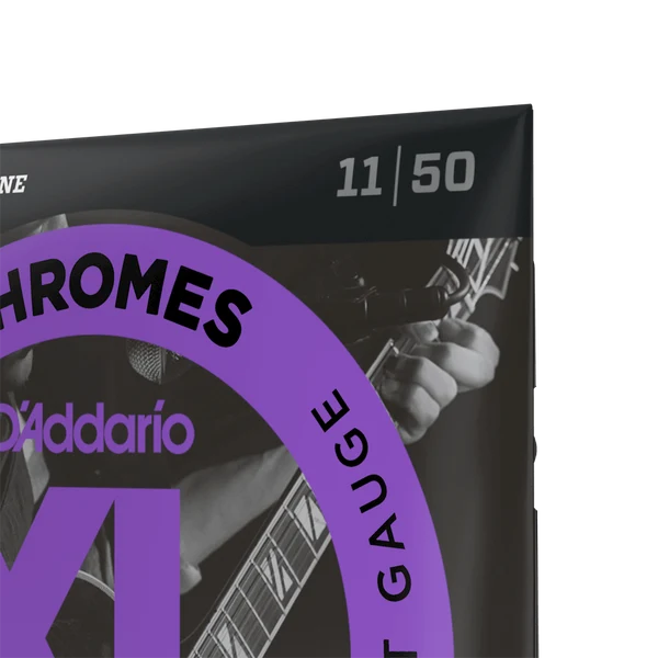 D'Addario ECG24 XL Chromes Flatwound Electric Guitar Strings, Jazz Light Gauge Standard