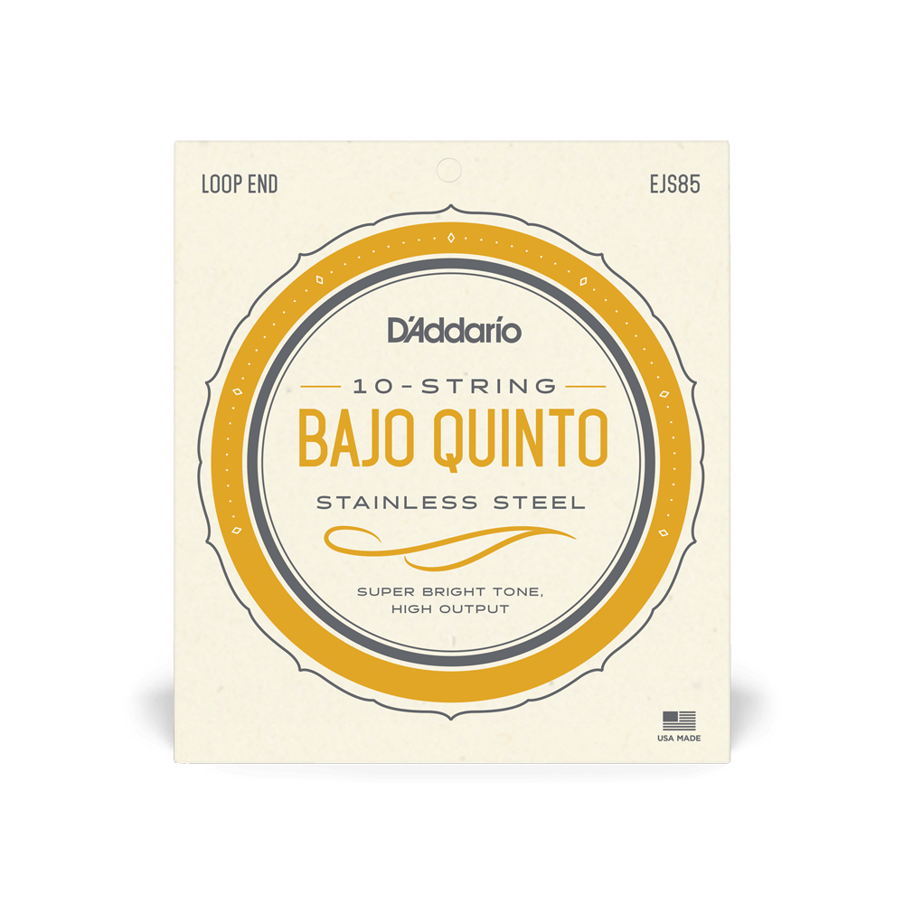 D'Addario EJS85 Bajo Quinto Stainless Steel Guitar Strings - 10 String Set
