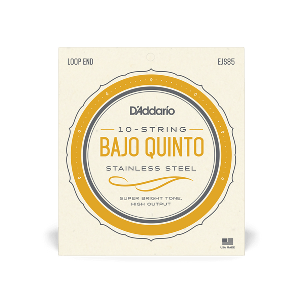 D'Addario EJS85 Bajo Quinto Stainless Steel Guitar Strings - 10 String Set