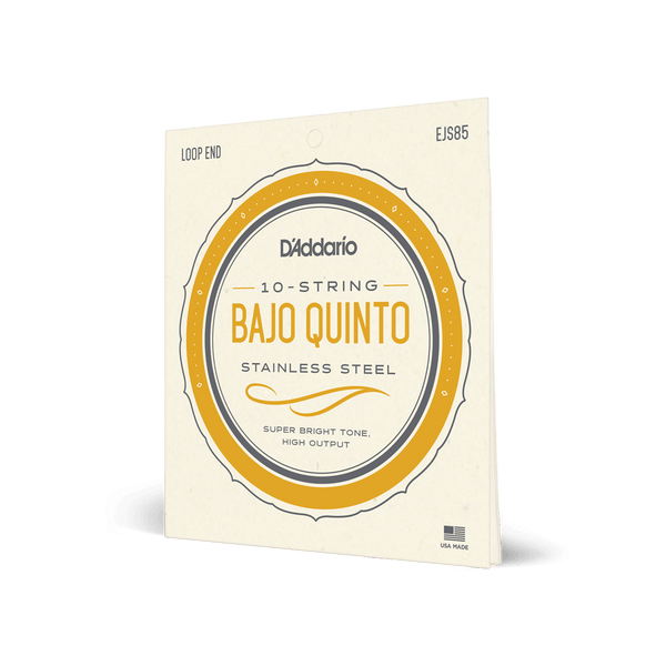 D'Addario EJS85 Bajo Quinto Stainless Steel Guitar Strings - 10 String Set