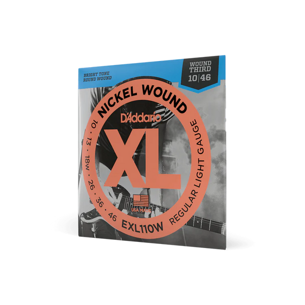 D'Addario EXL110W Nickel Wound Electric Guitar Strings Regular Light Gauge with Wound 3rd