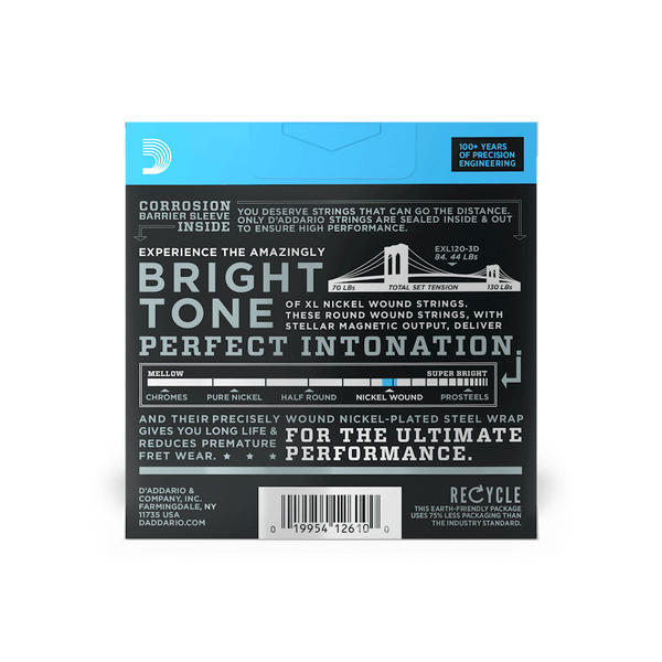 D'Addario EXL120-3D Nickel Wound Electric Guitar Strings, Super Light, 09-42, 3 Sets