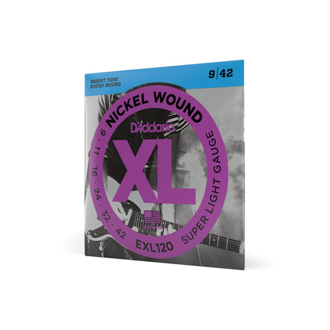 D'Addario EXL120 Nickel Wound Super Light Electric Guitar Strings, .009 - .042