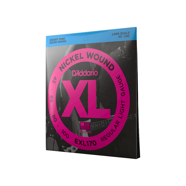 D'Addario EXL170 Nickel Wound Long Scale Bass Guitar Strings, Light Gauge