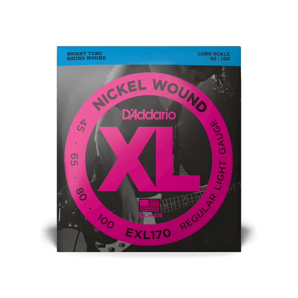 D'Addario EXL170 Nickel Wound Long Scale Bass Guitar Strings, Light Gauge
