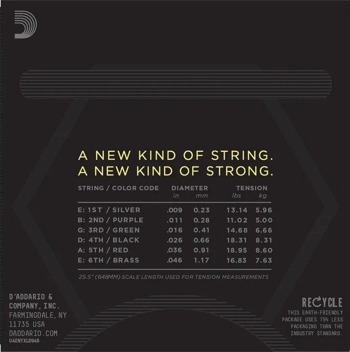 D'Addario NYXL0946 Nickel Wound Electric Guitar Strings, Super Light Top / Regular Bottom Gauge