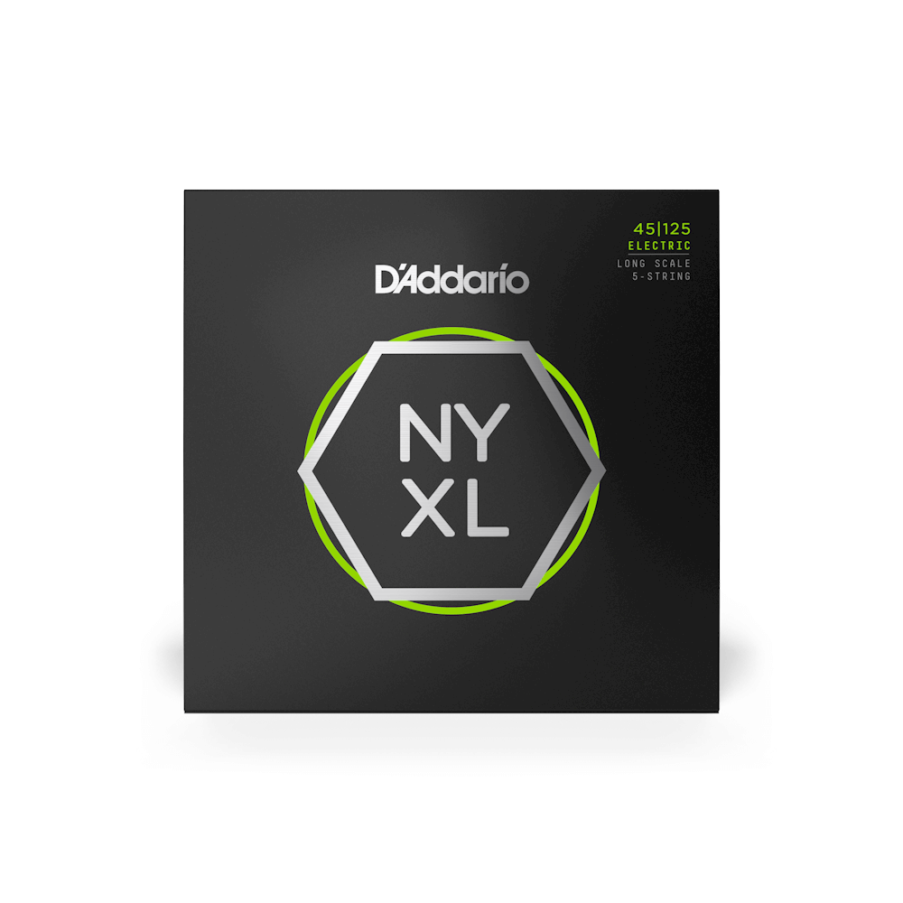 D'Addario NYXL45125 Light Top/Medium Bottom Long Scale 5-String Bass Strings
